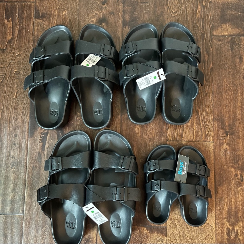 Men/Boys Black Rubber Sandals